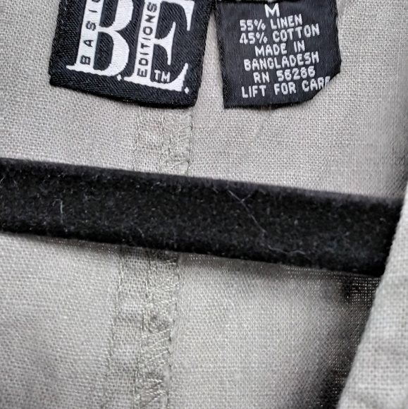 Linen Blend Sage Green Button Up Vest/Tunic Size M - Picture 3 of 3